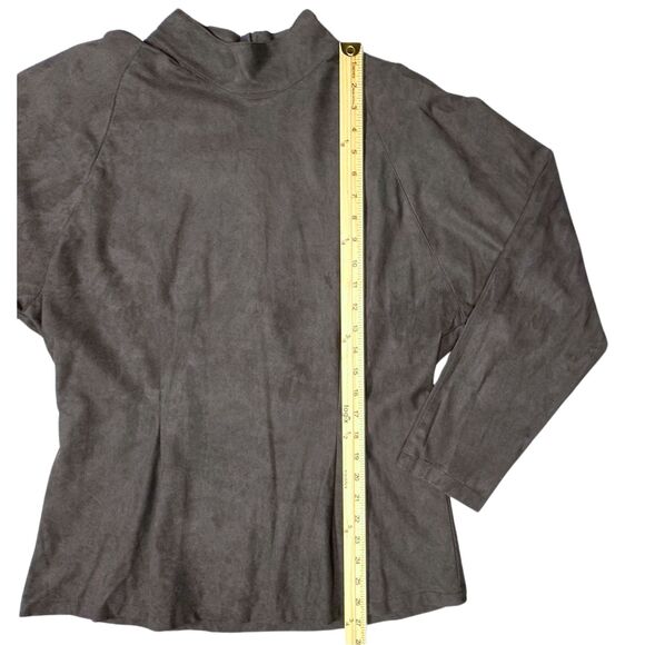 Weathervane Suedemark Womens Suede 2Pc Blouse/Skirt Washable Gray/Brown Vtg USA - Picture 7 of 9